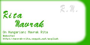 rita mavrak business card